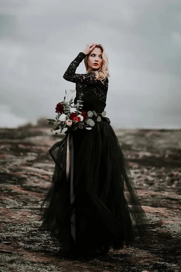 Black Boho Wedding Dress Boho Wedding Dress Black Bohemian Attire
