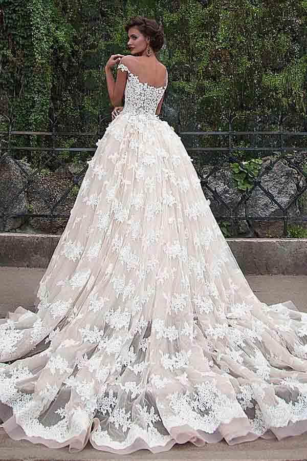 Gorgeous Ball Gown Lace Appliques Wedding Dresses, MW993 | Musebridals