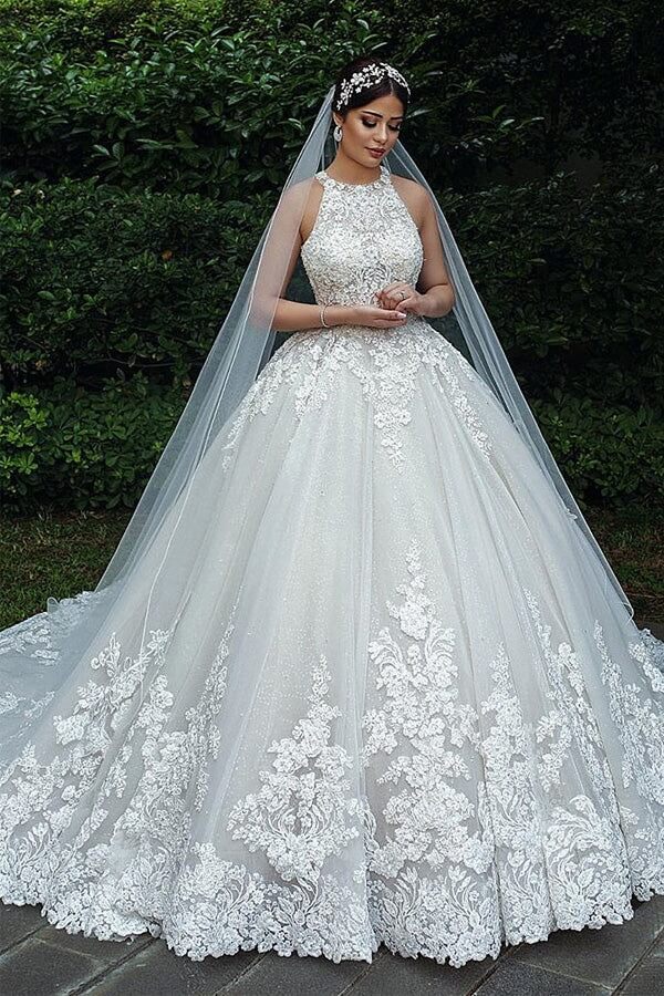 Tulle Ball Gown Hater Lace Wedding Dresses, MW1127 | Musebridals.com Tulle Ball Gown Hater Lace Wedding Dresses, MW1127 | Musebridals.com