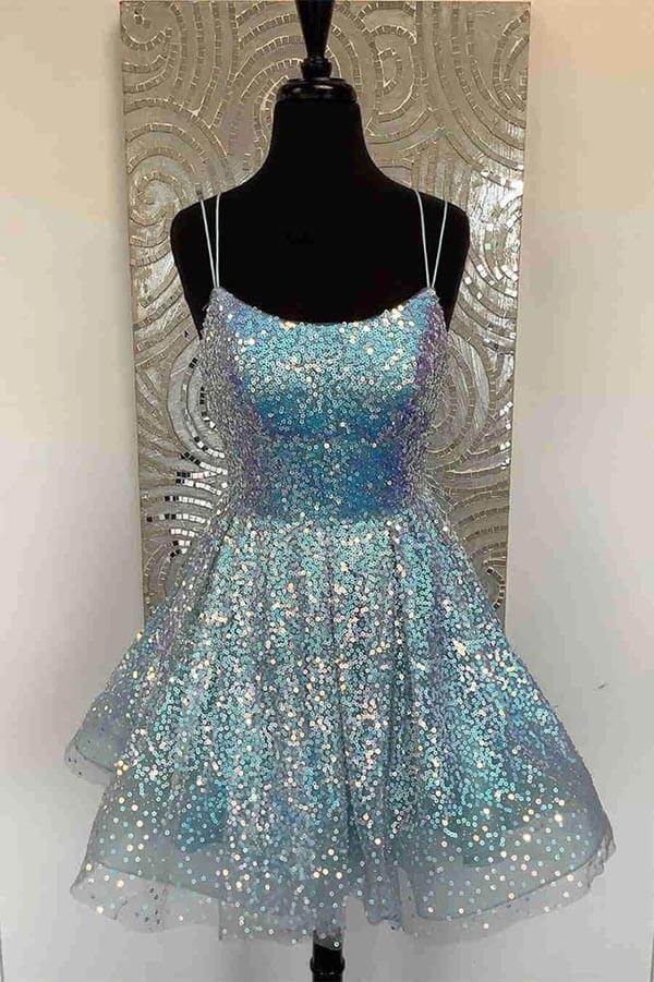 slim fit dress slacks Hot Pink Sequins A-line Short Homecoming Dress MH621