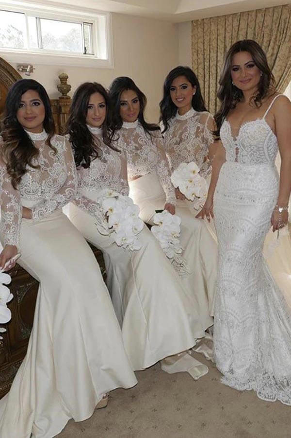 Wedding Guest Dress All White Wedding Bridesmaids Dresses Mermaid