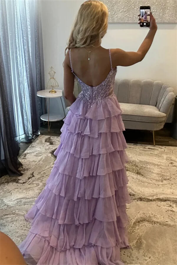 lilac chiffon dress Boho A Line High Low Graduation with Ruffles Minimalist and elegant Ethereal Lilac Chiffon Strapless Red