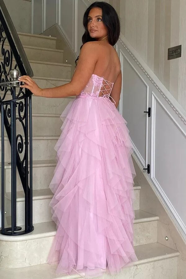 knee length dresses for ladies Jovani D5046 Size 00 Pink Mermaid Prom Dress Corset