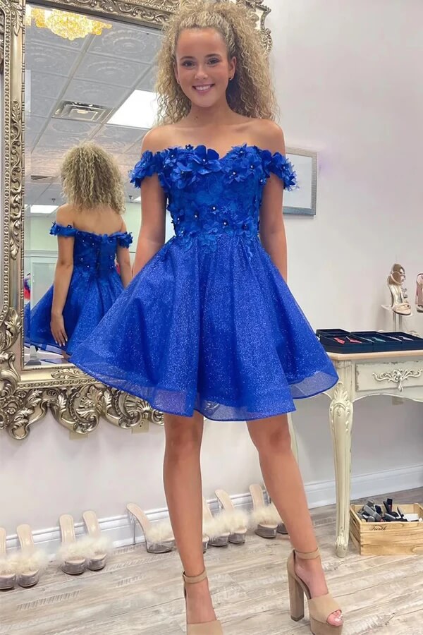 chinese dress ladies Elegant Royal Blue Lace Dress Short Sleeve – EDITE MODE main image 0