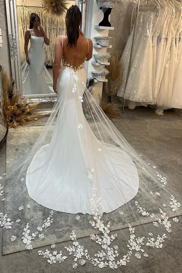 fitted lace wedding dress Long Sleeves Court Train Mermaid Wedding Dress with Lace Appliques US0 / Custom fitted lace wedding dress Long Sleeves Court Train Mermaid Wedding Dress with Lace Appliques US0 / Custom