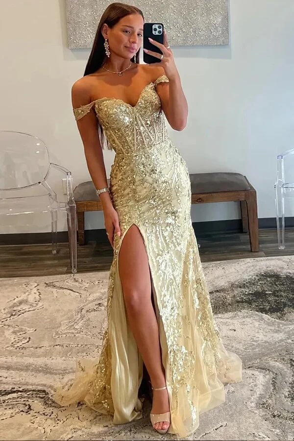 Sparkly Black Mermaid Off Shoulder Prom Dresses, MP1006 | Musebridals Sparkly Black Mermaid Off Shoulder Prom Dresses, MP1006 | Musebridals