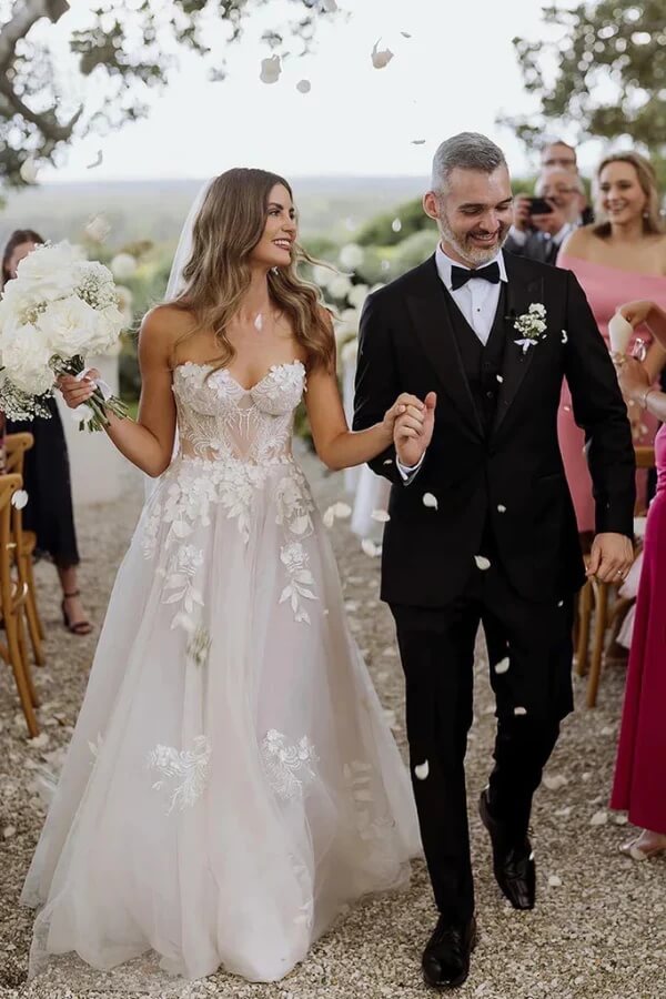 Tulle Sweetheart Sleeveless Lace Wedding Dresses, MW1026