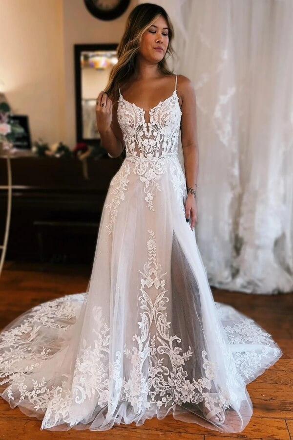 a line high slit wedding dress Tulle Sweetheart Dresses, MW1199 dresses:bridesmaid dresses leg slit that adds Sherri Hill 55163 77-1019 Size:45XL (5'0'' - 5'2'') Fullfit