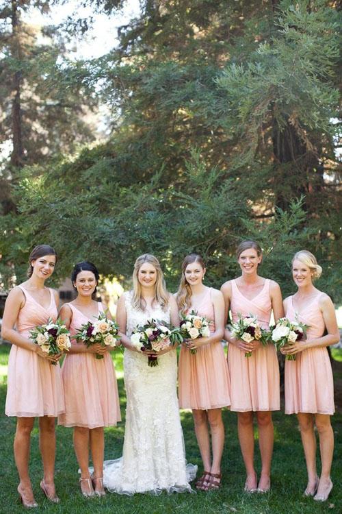 Simple Chiffon Short Pink A-line V-neck Bridesmaid Dresseses, Wedding Party Dress, MB197 Simple Chiffon Short Pink A-line V-neck Bridesmaid Dresseses, Wedding Party Dress, MB197