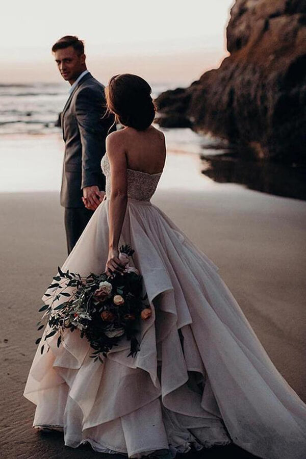 Ball Gown Sweetheart Beaded Tiered Skirt Wedding Dresses, Bridal Gown, MW579 Ball Gown Sweetheart Beaded Tiered Skirt Wedding Dresses, Bridal Gown, MW579
