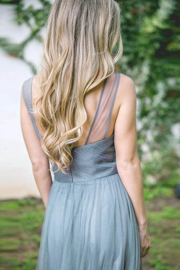 Beautiful Dusty Blue Tulle A-line Floor-Length Long Bridesmaid Dresses, MBD151 Beautiful Dusty Blue Tulle A-line Floor-Length Long Bridesmaid Dresses, MBD151