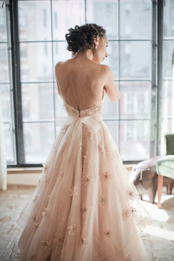 A line shop blush wedding dress
