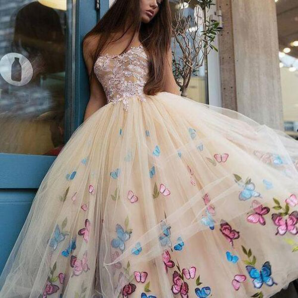 Ball Gown Tea Length Lace Homecoming Dresses, MH517 | Musebridals Ball Gown Tea Length Lace Homecoming Dresses, MH517 | Musebridals