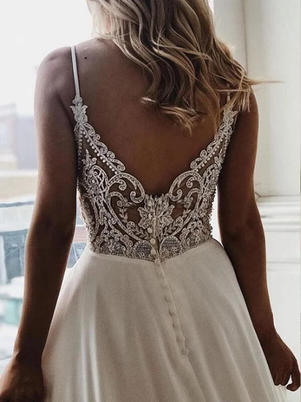 Cheap Spaghetti Straps Lace See Through Wedding Dresses Online,Cheap Unique Bridal Dresses,MW423 Cheap Spaghetti Straps Lace See Through Wedding Dresses Online,Cheap Unique Bridal Dresses,MW423