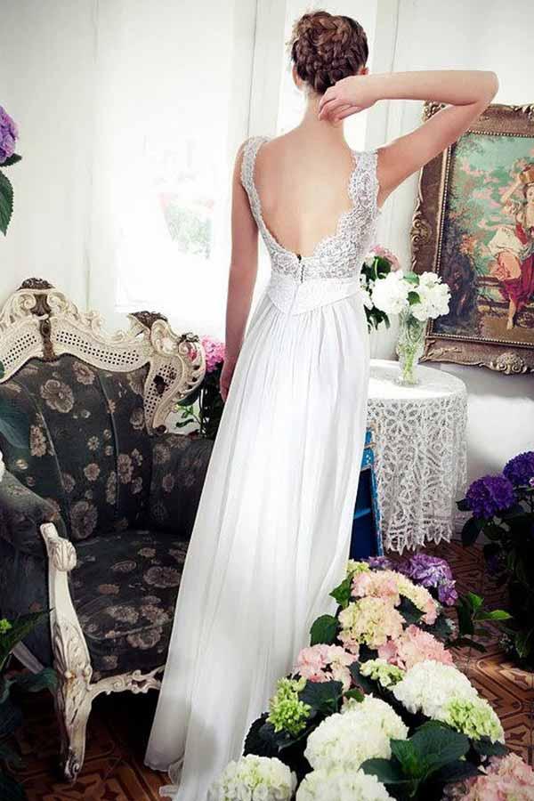 sachin and babi light blue dress Empire Waist Sweeheart Chiffon Beach Wedding Dress main image 0