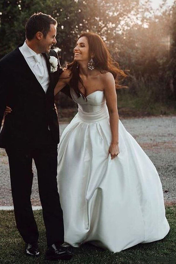 Satin wedding ball gown store