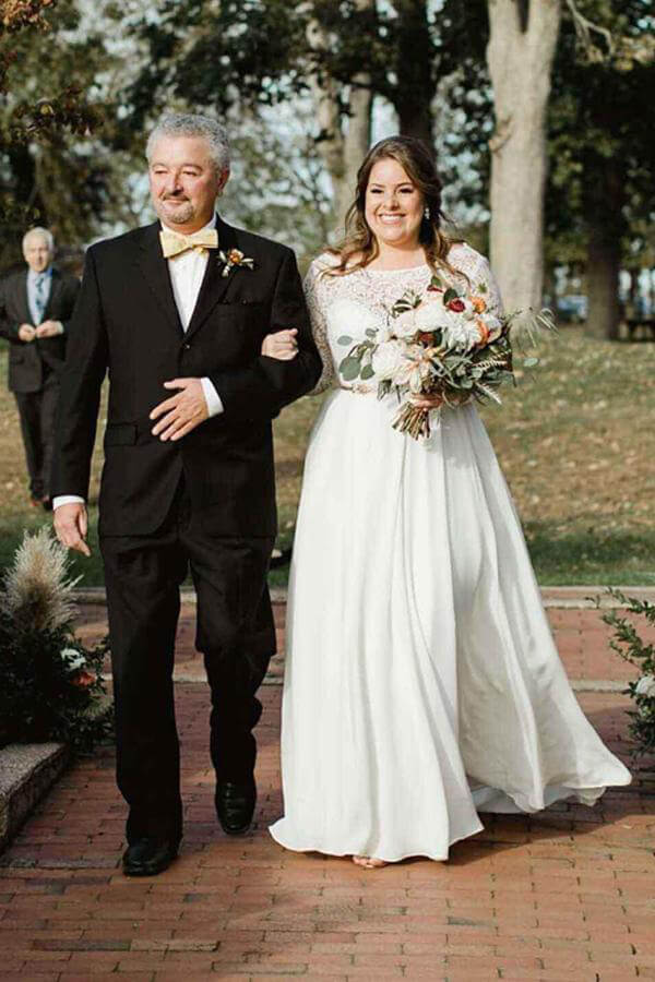 Chiffon Lace A-line Scoop Plus Size Wedding Dress, MW585 | Musebridals Chiffon Lace A-line Scoop Plus Size Wedding Dress, MW585 | Musebridals