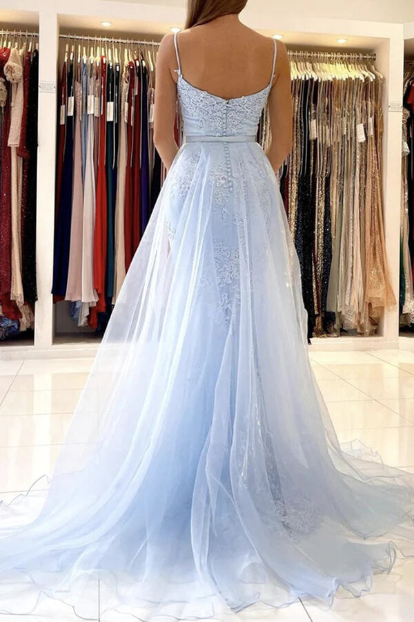 Light Blue Lace Mermaid Prom Dress, Evening Gown, MP728 | Musebridals Light Blue Lace Mermaid Prom Dress, Evening Gown, MP728 | Musebridals