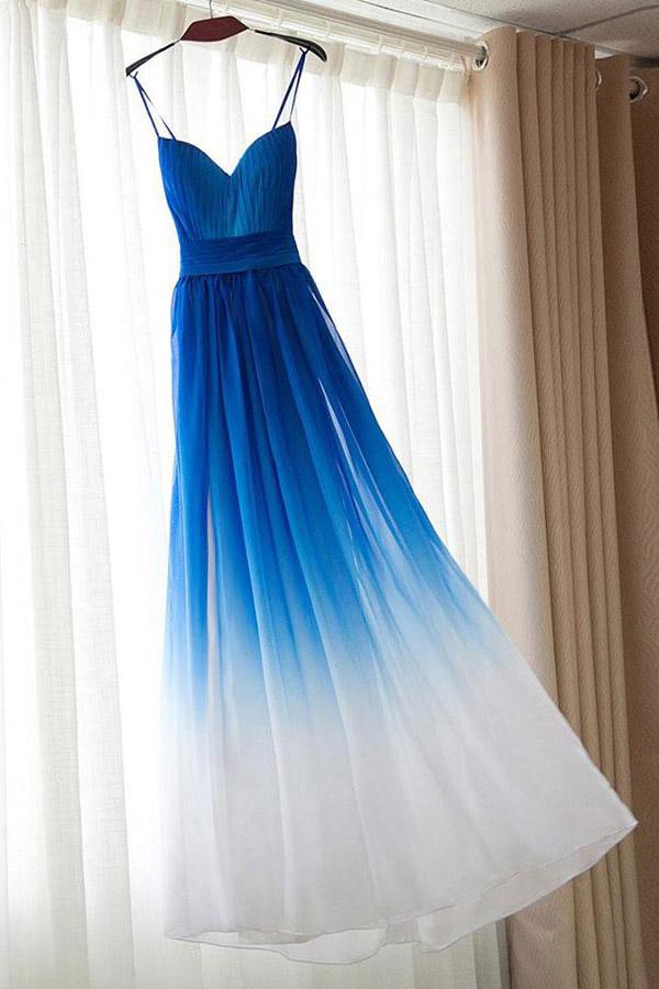 Ombre Royal Blue Simple Spaghetti Straps Prom Dresses, Bridesmaid Dresses, MP370 Musebridals Ombre Royal Blue Simple Spaghetti Straps Prom Dresses, Bridesmaid Dresses, MP370 Musebridals