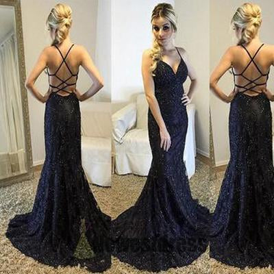 Charming Sparkly Spaghetti Straps Mermaid Unique Prom Dresses on Line, MP400 at www.musebridals.com