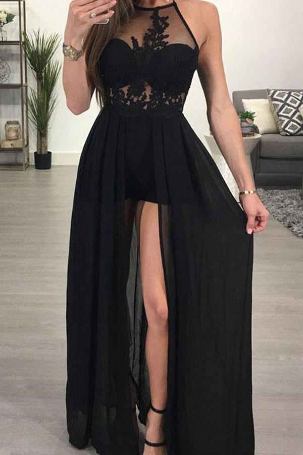 white christmas dresses Square Neck Long Sleeve Chiffon Dress for Garden Weddings main image 1