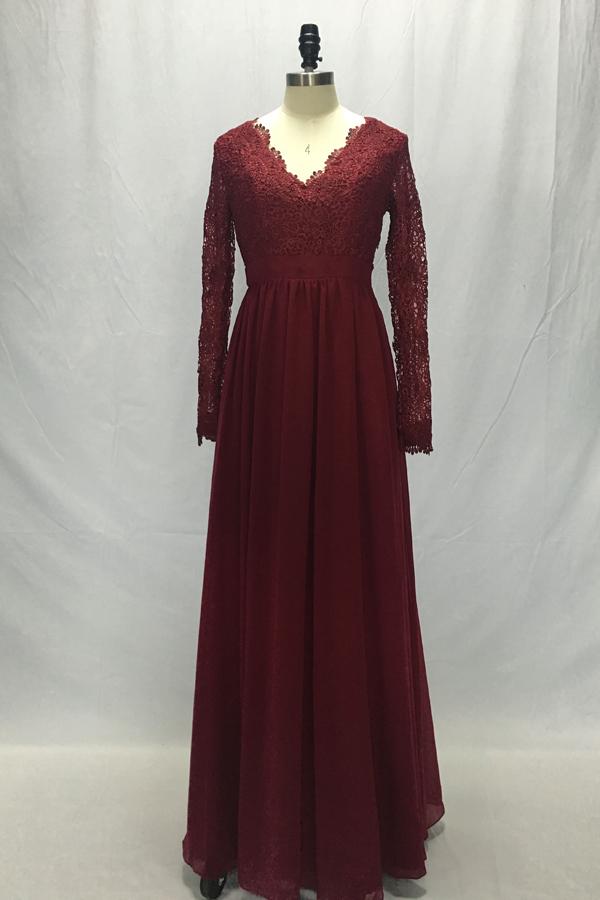 burgundy bridesmaid dresses with sleeves