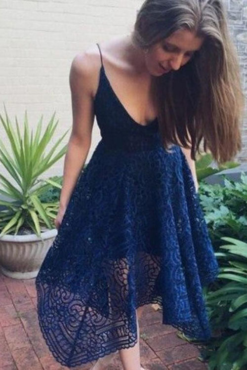 Cheap Navy V-neck Short Lace A-line Bridesmaid Dresses Online,MBD114 Musebridals Cheap Navy V-neck Short Lace A-line Bridesmaid Dresses Online,MBD114 Musebridals