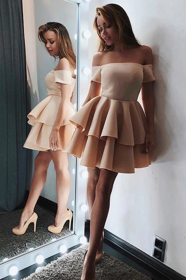 chic me dresses Chic A-line Off-the-shoulder Short/Mini Prom Dresses Cocktail Dresses,MH440 – Musebridals