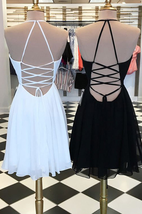 sachin and babi light blue dress Black Lace Prom Dress, Black Lace Homecoming Dress – jbydress main image 0