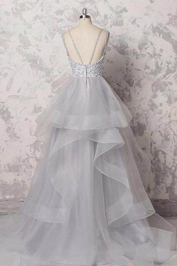 Musebridals.com offer Lace Grey Organza Mutilayered Quiceanera Dress Ballgowns,MP432