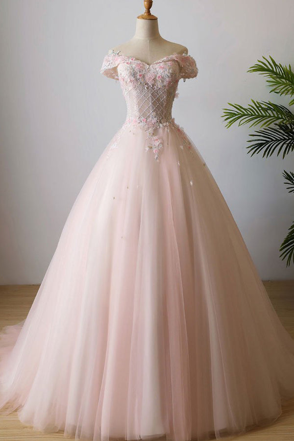 Beautiful Ball Gown Sweep Train Pearl Pink Prom Dress/Evening Dress,MP436 Musebridals Beautiful Ball Gown Sweep Train Pearl Pink Prom Dress/Evening Dress,MP436 Musebridals