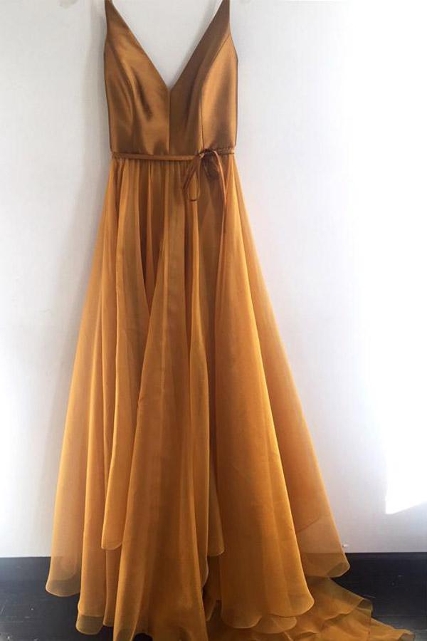 Formal A-Line V-Neck Spaghetti Strap Cheap Long Prom/Evening Dresses,MP447|musebridals.com