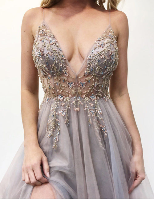 Grey and blush dress outlet
