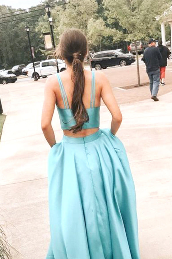 2 piece teal prom dress Prom Dress Style #26002