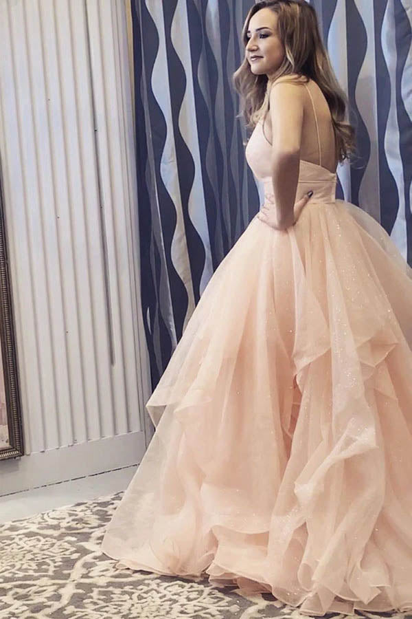 Elegant Straps Organza A-line Long Prom/Formal Dress With Ruffles,MP589 | musebridals.com
