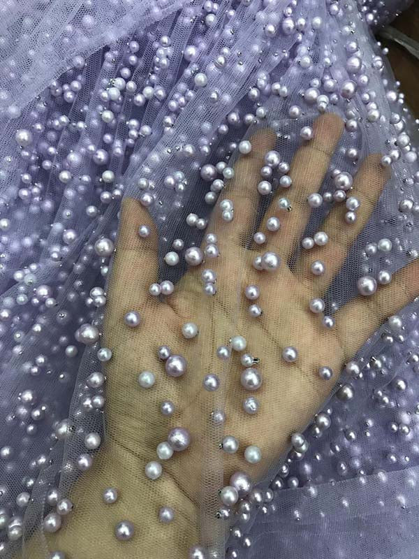 musebridals.com supply Lavender Modest Tulle Pearl Spaghetti Straps Long Prom Dress with Slit,MP626 at good prices