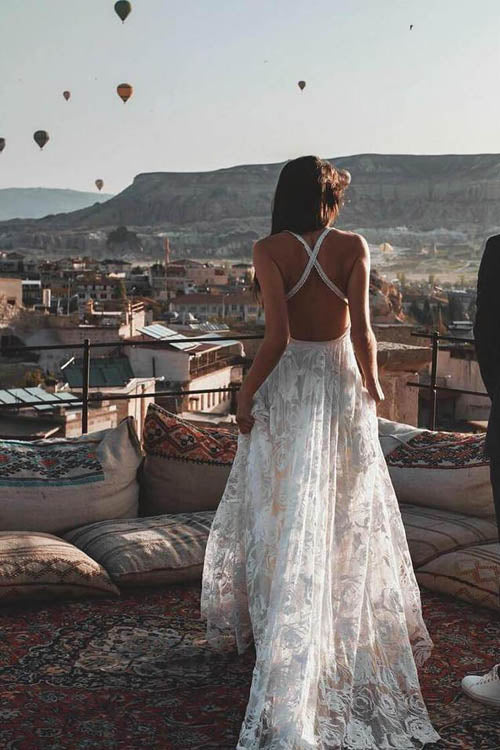 Charming Ivory Boho Lace Bohemian Long Beach Wedding Dresses Bridal Dress, MW263 Charming Ivory Boho Lace Bohemian Long Beach Wedding Dresses Bridal Dress, MW263