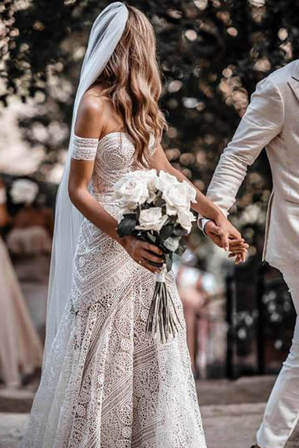 Sweetheart Neck Lace Beach Ivory Rustic Boho Wedding Dresses,MW267 Sweetheart Neck Lace Beach Ivory Rustic Boho Wedding Dresses,MW267