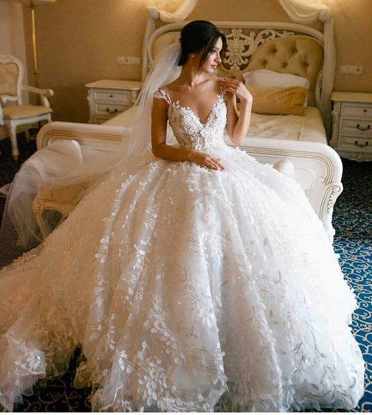 Floral Lace Wedding Dresses Vintage Ball Gown Wedding Dress, MW307 Floral Lace Wedding Dresses Vintage Ball Gown Wedding Dress, MW307