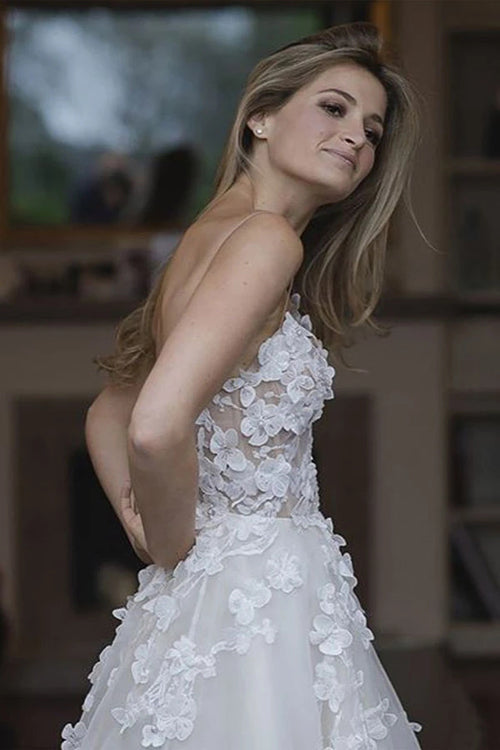 Sweetheart Neck Tulle A-line Wedding Dresses Appliqued Wedding Gowns,MW322 Sweetheart Neck Tulle A-line Wedding Dresses Appliqued Wedding Gowns,MW322