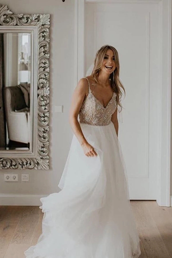 wedding dresses with beaded bodice Spahetti Straps Full Dress Sequin Net Weddi – Musebridals collections:bump-friendly-dresses The skirt is made Luxury Black Girl Feather Silk Satin Colors:Fuschia