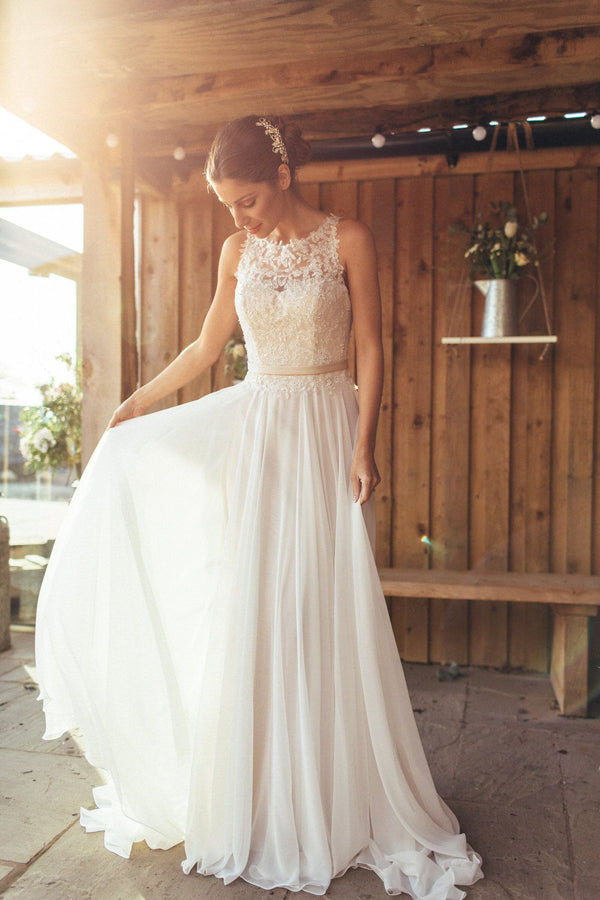 see through wedding dress See-Through Off Shoulder Beach with Appliques WD363 US2 / Ivory its busy season together with spring festival holiday See Through Lace Top Long