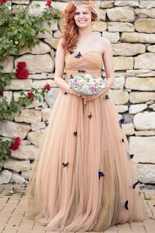 Beautiful Butterfly Wedding Dresses Sweetheart Ruffles Bridal Gown,MW391 Beautiful Butterfly Wedding Dresses Sweetheart Ruffles Bridal Gown,MW391
