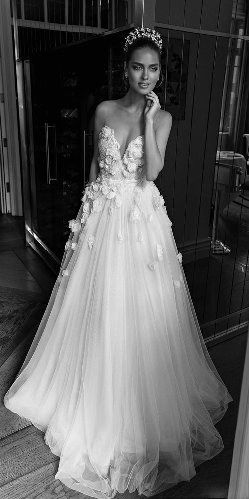 Beautiful Wedding Dresses A-line Scoop Hand-Made Flower Beading Bridal Gown,MW449 Beautiful Wedding Dresses A-line Scoop Hand-Made Flower Beading Bridal Gown,MW449