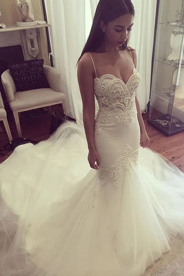 Elegant Wedding Dresses Trumpet/Mermaid Sweep/Brush Train Bridal Gown, Musebridals Elegant Wedding Dresses Trumpet/Mermaid Sweep/Brush Train Bridal Gown, Musebridals