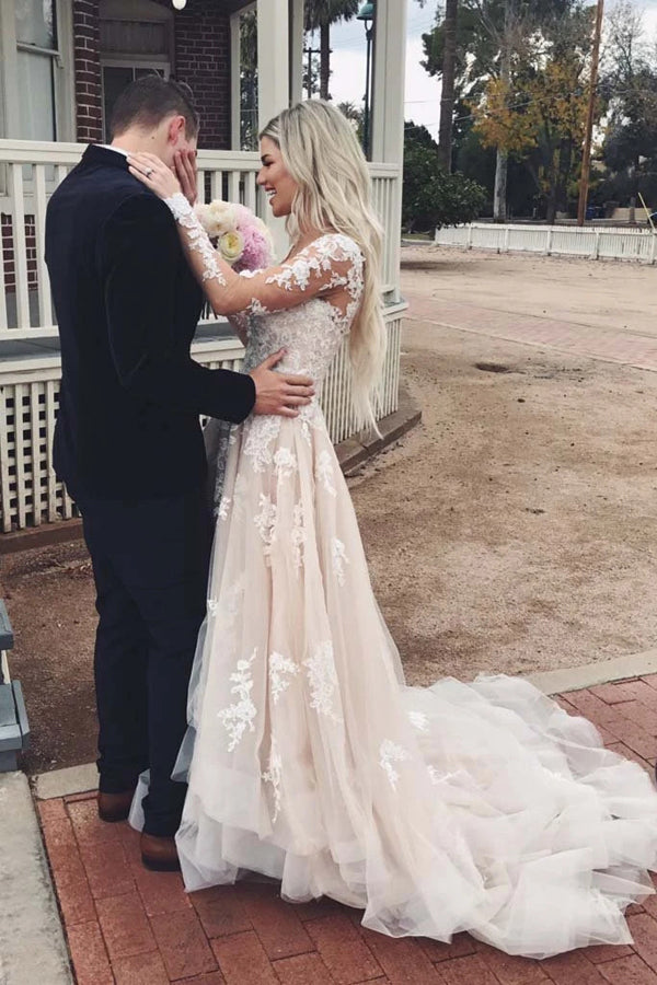 Wedding Jumpsuit Hayley Paige Her Wedding Tulle A-line V-neck Long Sleeve Lace Wedding Dresses With Train Prom D Musebridals Wedding Jumpsuit Hayley Paige Her Wedding Tulle A-line V-neck Long Sleeve Lace Wedding Dresses With Train Prom D Musebridals