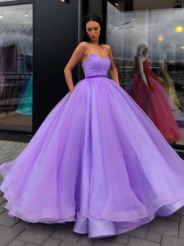 Organza Princess Ball Gown Sweetheart Prom Dresses, Long Formal Dresses, MP670 | lilac prom dress | cheap prom dresses online | vintage prom dresses | www.musebridals.com