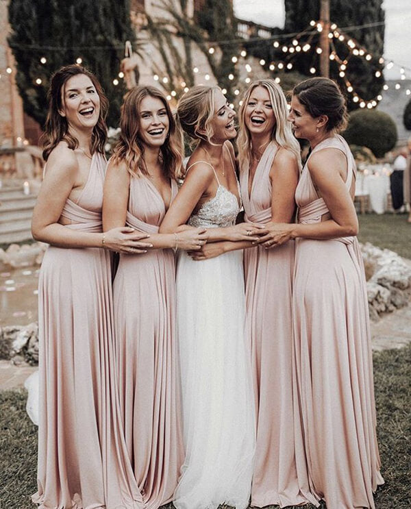 Pink Chiffon A-line V-neck Long Bridesmaid Dresses, Wedding Party Dress, MBD161 Pink Chiffon A-line V-neck Long Bridesmaid Dresses, Wedding Party Dress, MBD161