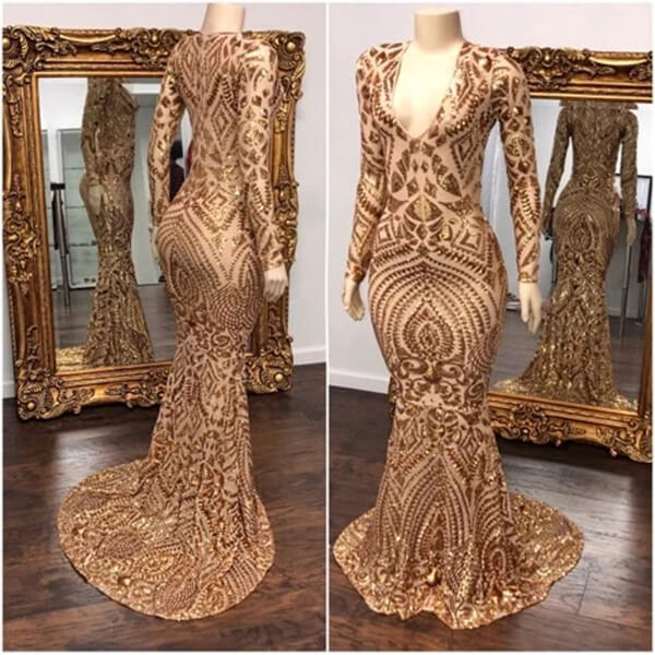 Royal Blue Mermaid V-neck Long Prom Dresses With Sleeves, Evening Gown, MP693 | cheap long prom dresses | long sleeves prom dresses | evening dresses | www.musebridals.com