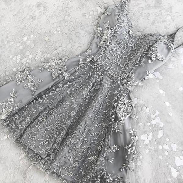Coral Simple Short V Neck Lace Appliques Beaded Homecoming Dresses Party Dress, MH401 Musebridals Coral Simple Short V Neck Lace Appliques Beaded Homecoming Dresses Party Dress, MH401 Musebridals